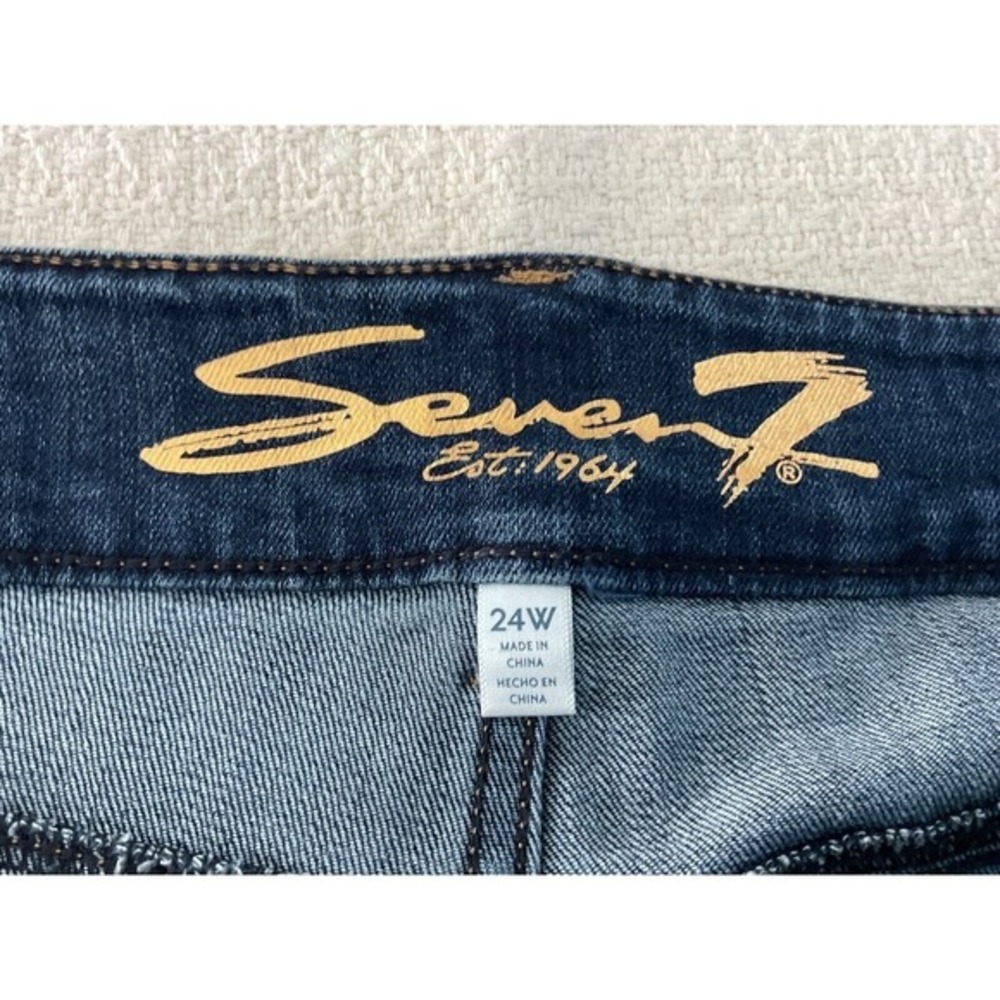 Seven7 Tummyless Bootcut Jeans Dark Wash Blue Stretch High Rise Plus 24W - Picture 7 of 14